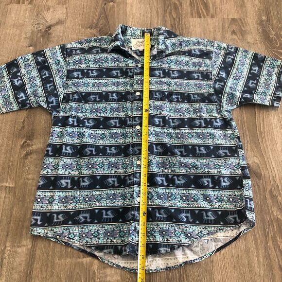 Vintage Body Objects Men's Short Sleeve Button Up Shirt Southwest Print Medium - Picture 8 of 8